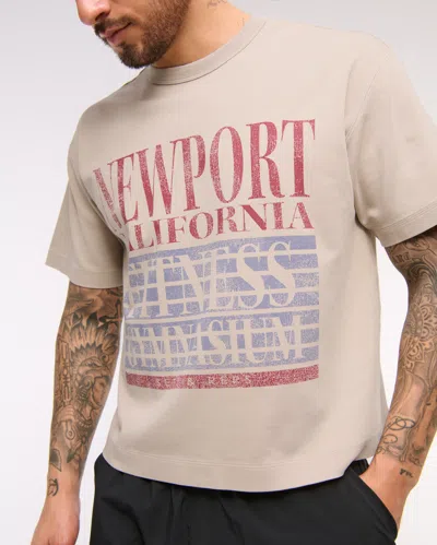 Abercrombie & Fitch Ypb Active Heavyweight Cotton Tee In Brown