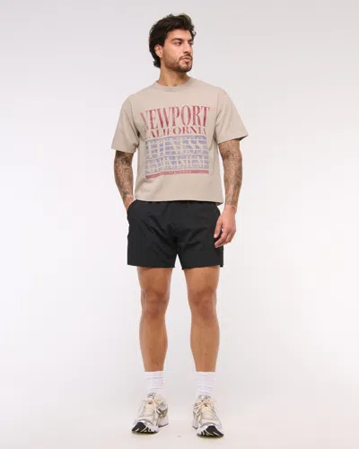 Abercrombie & Fitch Ypb Active Heavyweight Cotton Tee In Brown