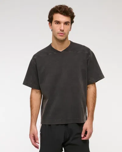 Abercrombie & Fitch Ypb Active Heavyweight Cotton Jersey Tee In Black
