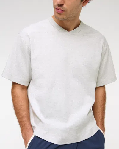 Abercrombie & Fitch Ypb Active Heavyweight Cotton Jersey Tee In Gray