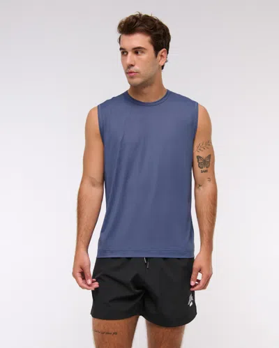 Abercrombie & Fitch Ypb Sweatwik Muscle Tank In Blue