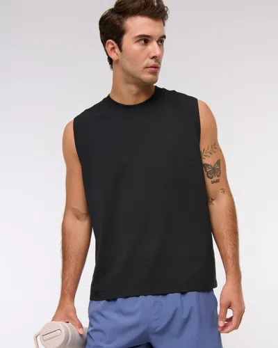 Abercrombie & Fitch Ypb Active Cotton-blend Muscle Tank In Black