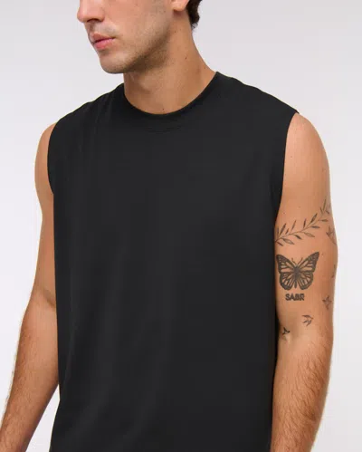 Abercrombie & Fitch Ypb Active Cotton-blend Muscle Tank In Black