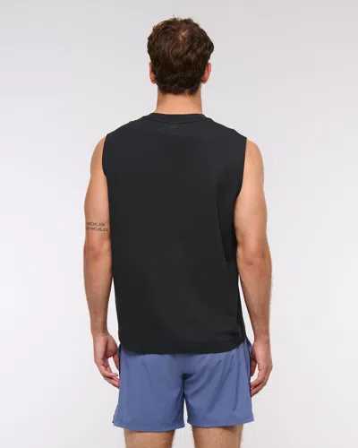 Abercrombie & Fitch Ypb Active Cotton-blend Muscle Tank In Black