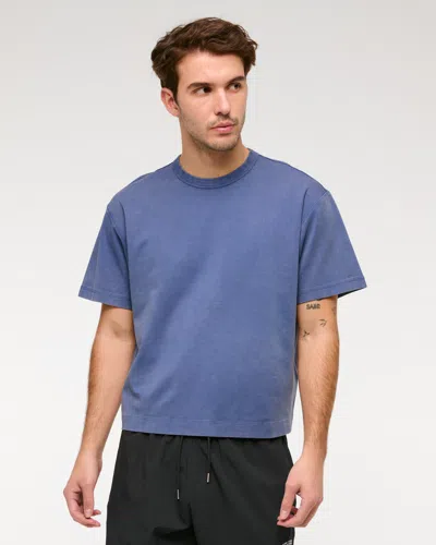 Abercrombie & Fitch Ypb Active Heavyweight Cotton Tee In Blue