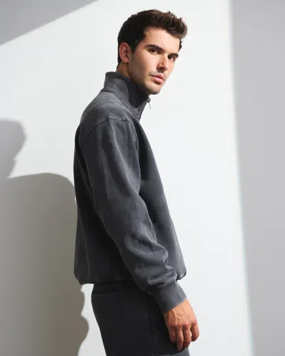 Abercrombie & Fitch Ypb Neoknit Max Half-zip In Gray