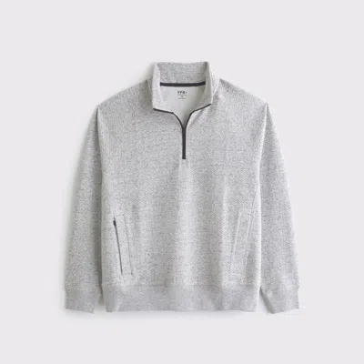 Abercrombie & Fitch Ypb Bubble Knit Half-zip In Gray