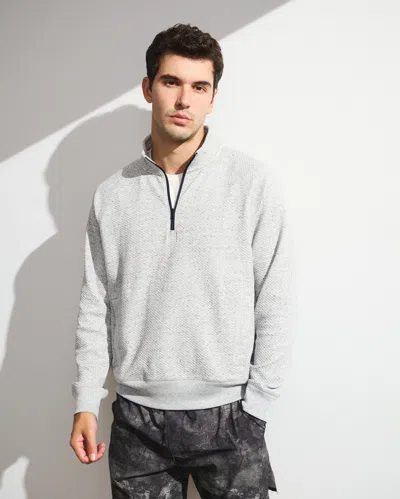 Abercrombie & Fitch Ypb Bubble Knit Half-zip In Gray