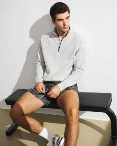 Abercrombie & Fitch Ypb Bubble Knit Half-zip In Gray