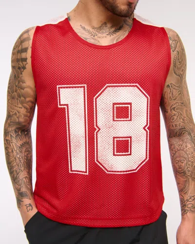 Abercrombie & Fitch Ypb Mesh Tank In Red