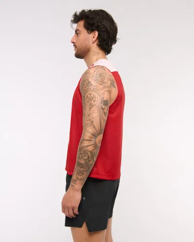 Abercrombie & Fitch Ypb Mesh Tank In Red