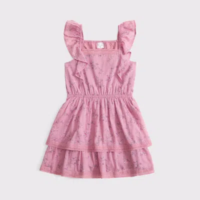 Abercrombie & Fitch Ruffle Mini Dress In Pink
