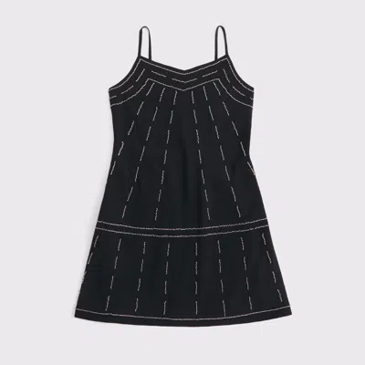 Abercrombie & Fitch Beaded Mini Dress In Black
