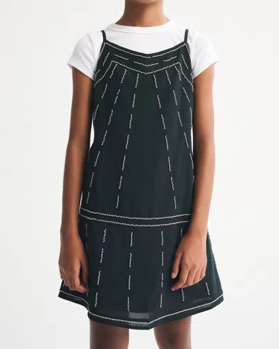 Abercrombie & Fitch Beaded Mini Dress In Black