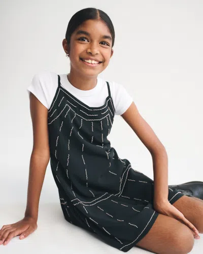 Abercrombie & Fitch Beaded Mini Dress In Black