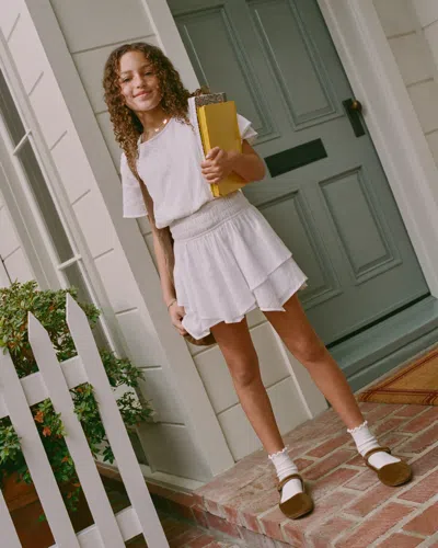 Abercrombie & Fitch Gauzy Smocked Waist Mini Dress In White