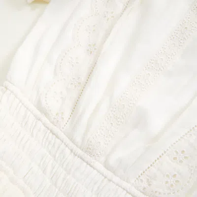 Abercrombie & Fitch Gauzy Smocked Waist Mini Dress In White