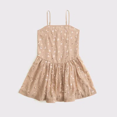 Abercrombie & Fitch Sequin Drop-waist Mini Dress In Brown