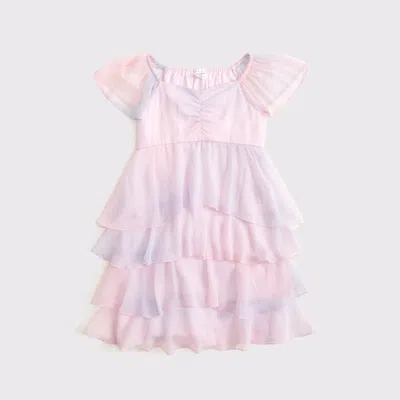 Abercrombie & Fitch Ruffle Mini Dress In Pink