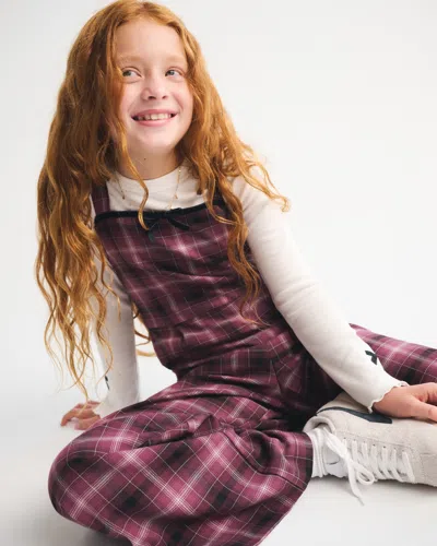 Abercrombie & Fitch Tie-front Plaid Jumpsuit In Purple