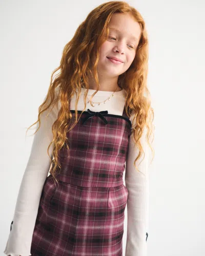 Abercrombie & Fitch Tie-front Plaid Jumpsuit In Purple