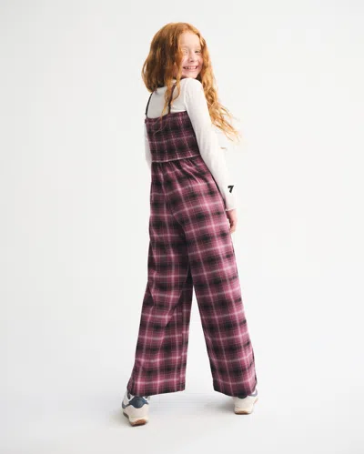 Abercrombie & Fitch Tie-front Plaid Jumpsuit In Purple
