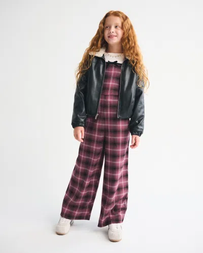 Abercrombie & Fitch Tie-front Plaid Jumpsuit In Purple