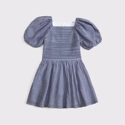 Abercrombie & Fitch Emerson Puff Sleeve Mini Dress In Blue