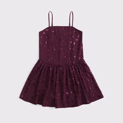 Abercrombie & Fitch Sequin Drop-waist Mini Dress In Red