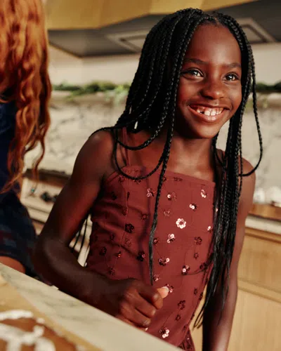 Abercrombie & Fitch Sequin Drop-waist Mini Dress In Red