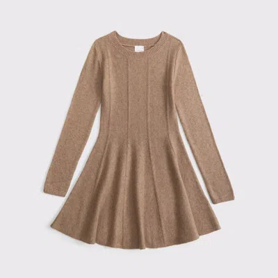 Abercrombie & Fitch A&f Mila Long-sleeve Mini Sweater Dress In Brown