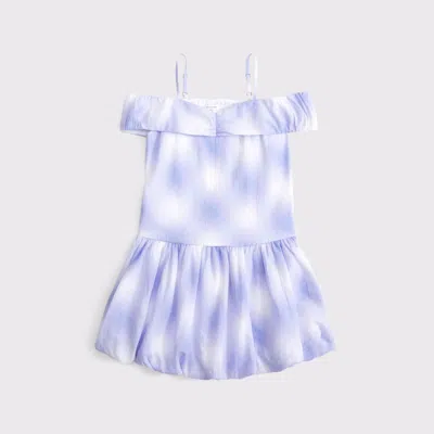 Abercrombie & Fitch Drop-waist Bubble Hem Mini Dress In Blue