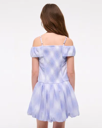 Abercrombie & Fitch Drop-waist Bubble Hem Mini Dress In Blue