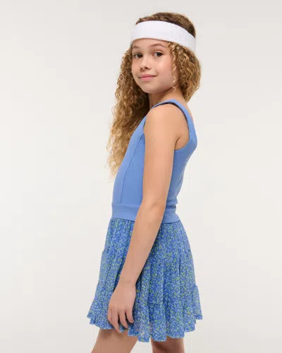 Abercrombie & Fitch Ypb Mesh Mini Dress In Blue