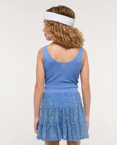 Abercrombie & Fitch Ypb Mesh Mini Dress In Blue