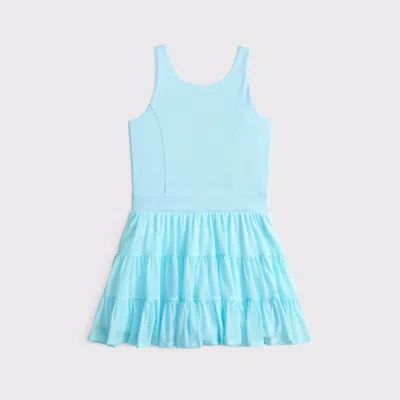 Abercrombie & Fitch Ypb Mesh Mini Dress In Blue
