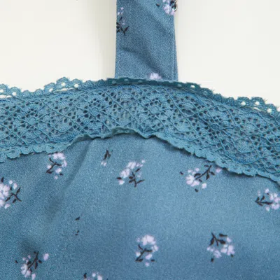 Abercrombie & Fitch A&f Mila Lace-trim Mini Dress In Blue