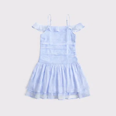 Abercrombie & Fitch Off-the-shoulder Mini Dress In Blue