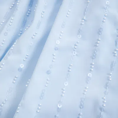 Abercrombie & Fitch Sequin Bubble Hem Mini Dress In Blue