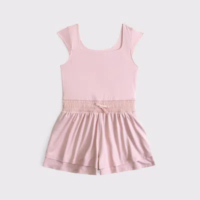 Abercrombie & Fitch Ypb Flutter Sleeve Romper In Pink