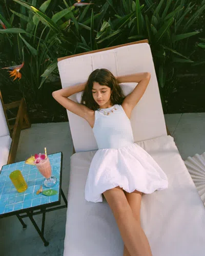 Abercrombie & Fitch Mixed Fabric Bubble Hem Mini Dress In Blue