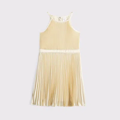 Abercrombie & Fitch The A&f Giselle Pleated High-neck Mini Dress In Gold