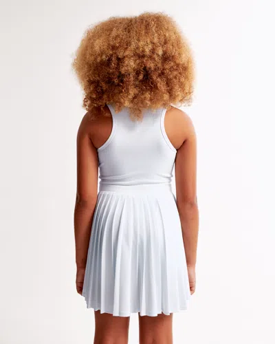 Abercrombie & Fitch Ypb Half-zip Pleated Mini Dress In Blue