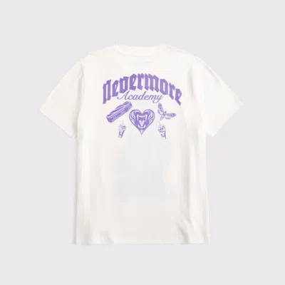 Abercrombie & Fitch Oversized Wednesday Graphic Tee In White