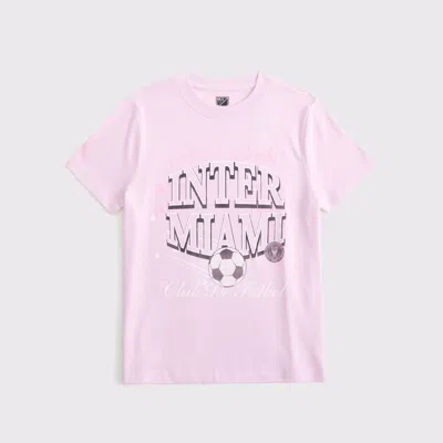 Abercrombie & Fitch Oversized Inter Miami Cf Graphic Tee In Pink