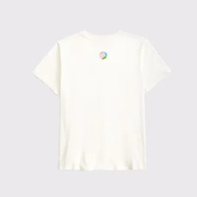 Abercrombie & Fitch Oversized Volleyball Graphic Tee In White