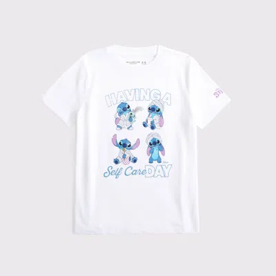 Abercrombie & Fitch Oversized Lilo & Stitch Graphic Tee In White