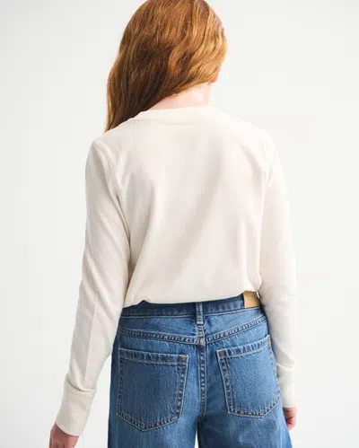 Abercrombie & Fitch Oversized Long-sleeve Snoopy Graphic Tee In White