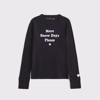 Abercrombie & Fitch Long-sleeve Slim Rib Graphic Tee In Gray