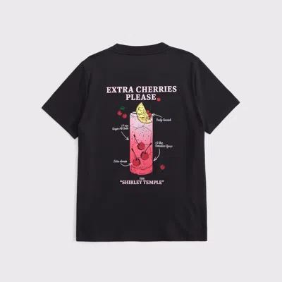 Abercrombie & Fitch Oversized Shirley Temple Graphic Tee In Gray